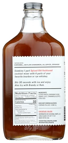 Cocktail Crate Mixer Spiced Old Fashioned for Easy Mixing and Serving 375 ml
| Perfect Cocktail Crate Mixer Spiced Old