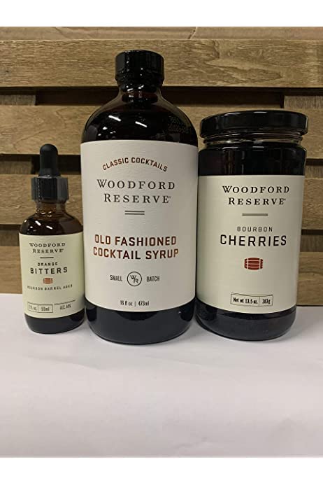 Woodford Old Fashioned Bundle of Orange Bitters, Cherries and Old Fashioned Syrup for Crafty Bartenders and Old Fashion